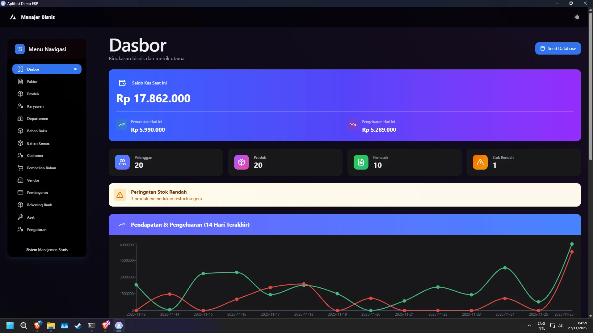 Screenshot Aplikasi Windows 7