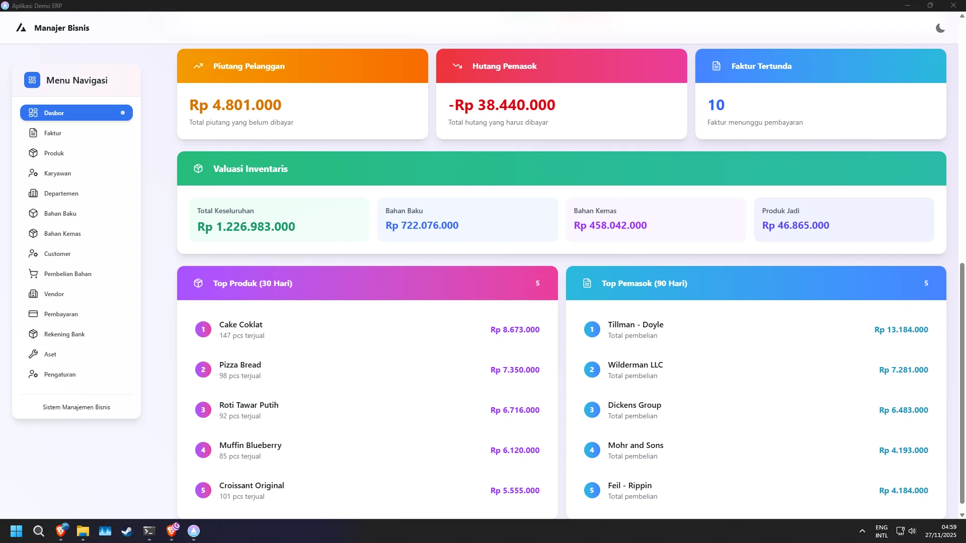 Screenshot Aplikasi Windows 9